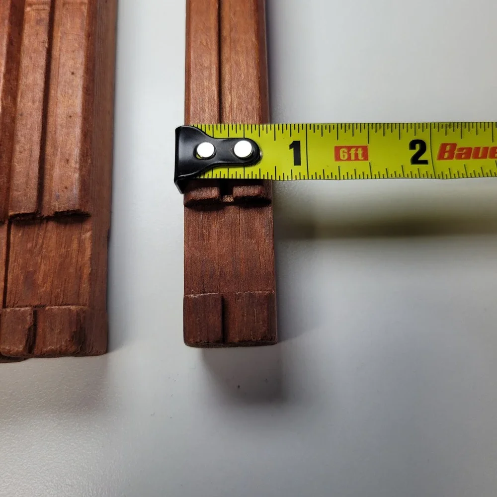 Vintage Square Wooden Building Logs 10.5 Inch Notch and Groove Red Brown‎ 10pc